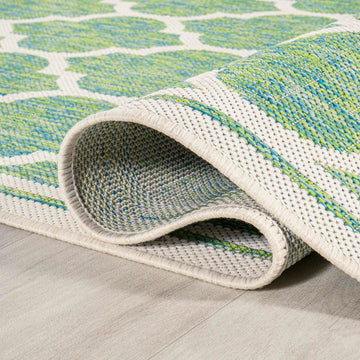 Trebol Moroccan Trellis Textured Weave Indoor/outdoor Runner Rug
